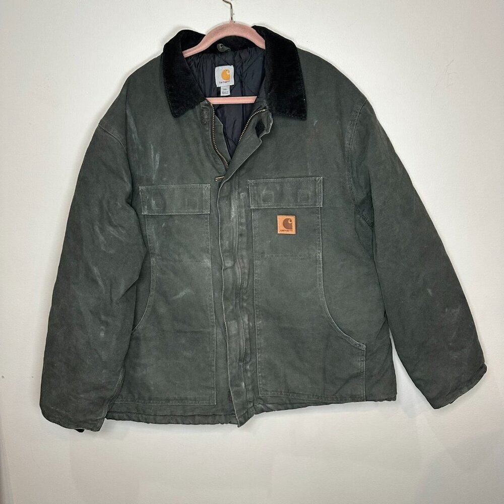 Carhartt Arctic Jacket Nylon Quilt Lined Mens Medium 2XL MOS Moss Green